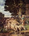 Sheep and Sheepherder, unknow artist